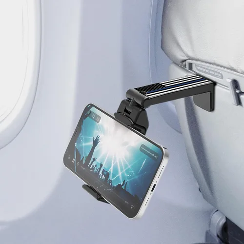 Miniatura 7 de Accesorios de viaje, bandeja universal para el respaldo del asiento, soporte de clip para teléfono manos libres, tamaño de bolsillo ajustable
