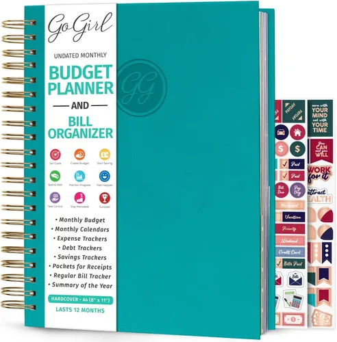 Miniatura 21 de GoGirl Planificador de presupuesto y organizador mensual de facturas, libro financiero mensual con bolsillos. Cuaderno de seguimiento de gastos