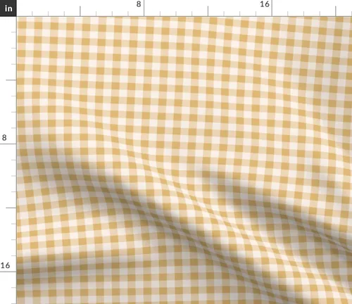 Miniatura 3 de Spoonflower Tela – Honey Gingham 89 rayas amarillo brillante dorado feliz niña impresa en pétalos Signature tela de algodón Fat Quarter – Coser