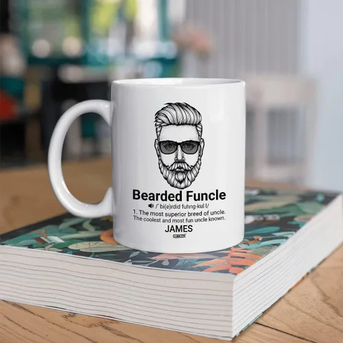 Miniatura 4 de CUBICER Tazas de café personalizadas con frases divertidas, vasos de hongos barbudos, nombre personalizado, tío de cerámica blanca, novedad, tazas