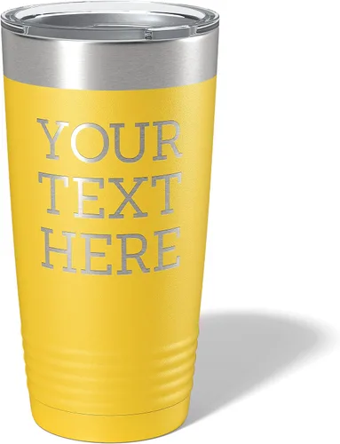 Miniatura 22 de Vaso de acero inoxidable aislado con tapa de 20 onzas (17 colores) personalizado con recubrimiento en polvo, grabado personalizado, nombre