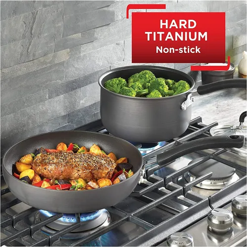 Miniatura 3 de T-fal Ultimate - Juego de sartenes para freír y saltear con revestimiento antiadherente duro de 2 piezas, 8, 10 pulgadas, apto para horno y parrilla