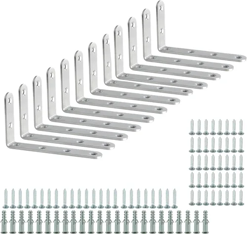 Miniatura 14 de Alise 4 soportes en L resistentes, soportes de esquina de 3.2 x 3.2 pulgadas, soportes flotantes blancos para estantes, soportes de montaje en pared