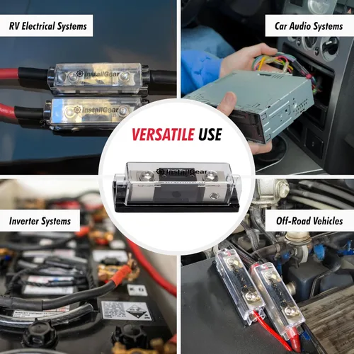 Miniatura 6 de InstallGear - Bloque de fusibles con portafusibles ANL y cubierta transparente - Fusibles de 300 amperios para protección segura del circuito - Caja