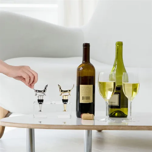 Miniatura 5 de Tapón decorativo para botella de vino de perro salchicha, tapón de vino para regalo, bonito tapón de vino, accesorios únicos para vino