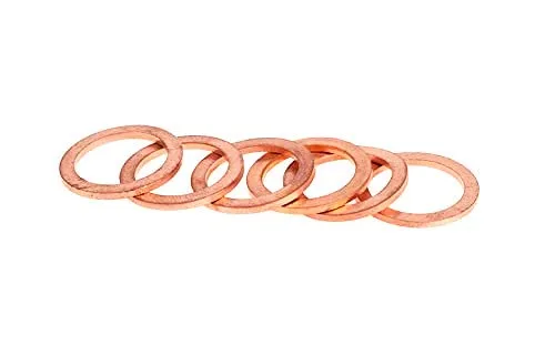 Miniatura 3 de M18 Anillo de sellado de cobre para arandela plana, diámetro interior 0.709 in, diámetro exterior 0.866 in, grosor 0.059 in, arandela de sellado