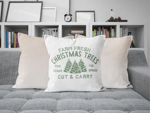 Miniatura 4 de Fundas de almohada verdes de árboles de Navidad de 18 x 18 pulgadas para sofá, habitación, decoración fresca de granja