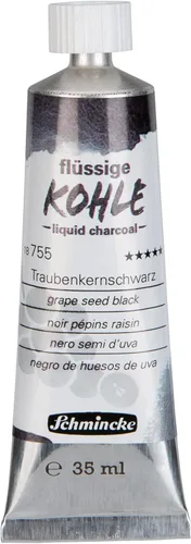 Miniatura 5 de Schmincke - Carbón líquido, semilla de uva negro, 1.2 fl oz, 18 755 009, para pintura al carbón, dibujo al carbón y underpainting, vegano Semilla