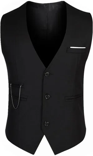 Miniatura 3 de ERZTIAY Vestido formal para hombre, de negocios, ajustado, sin mangas, chaleco