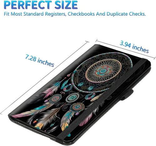 Miniatura 149 de Funda para chequera para hombres y mujeres, cartera de cuero RFID con ranuras para tarjetas de crédito, soporte de cheques duplicados personales