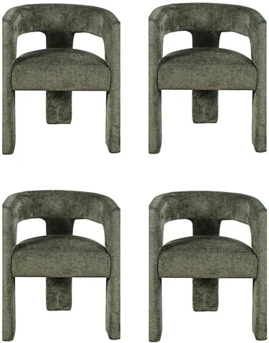 Miniatura 16 de Jofran Gwen - Silla decorativa tapizada de jacquard, moderna silla escultórica de felpa de lujo para comedor o sala de estar, sillas para sala