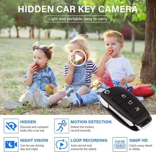 Miniatura 4 de Cámara oculta para llave de coche, cámara de seguridad portátil HD 1080P con visión nocturna, detección de movimiento, trabajo en bucle