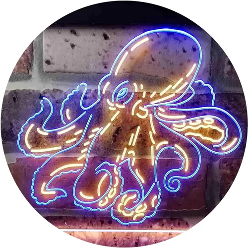 Miniatura 12 de ADVPRO Octopus Ocean Display Room Dual Color LED Neon Sign Azul y Rojo 12 x 8 pulgadas st6s32-i3734-br