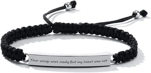 Miniatura 22 de Pulsera de urna personalizada para cenizas, recuerdos de joyería de cremación para mujeres y hombres, pulsera ajustable de cuerda tejida hecha a