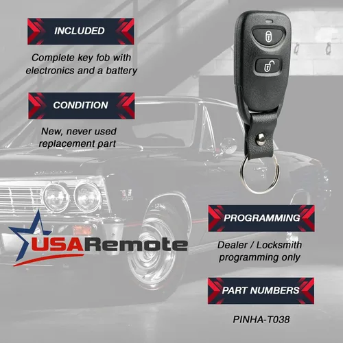 Miniatura 3 de Llavero de entrada sin llave compatible con Hyundai Santa Fe 2007-2012 (PINHA-T038)