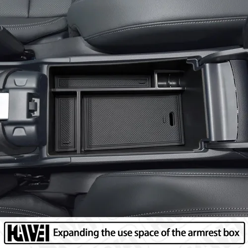 Miniatura 6 de HGWEI - Bandeja organizadora de consola central compatible con Honda HRV 2023 2024 2025 2026, caja de almacenamiento para reposabrazos para HRV Negro