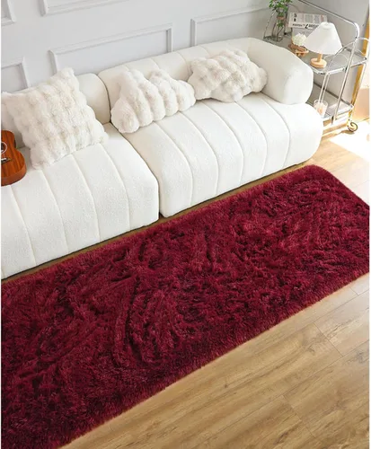 Miniatura 7 de DweIke - Tapete de pelo alto y esponjoso para sala, dormitorio, habitación infantil, guardería y cabecera, tapete antideslizante y supersuave