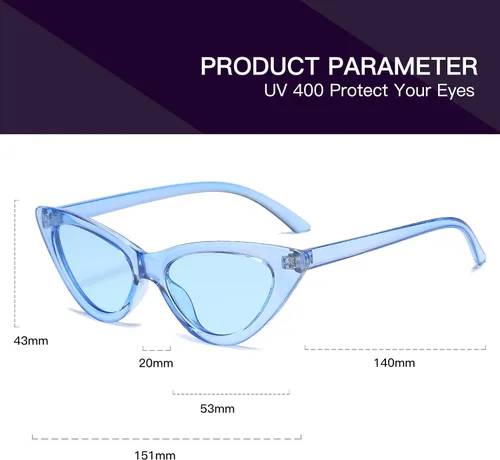 Miniatura 2 de Lentes de sol retro para mujer, con marco de plástico y diseño con estilo ojo de gato YOSHYA