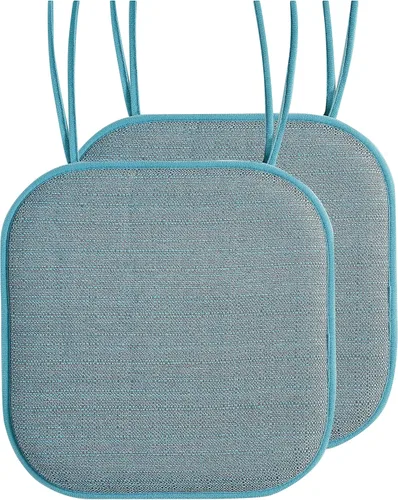 Miniatura 36 de Elegant Comfort Fundas de cojín para silla con lazos y parte trasera de goma antideslizante, espuma viscoelástica gruesa, almohadilla de cojín
