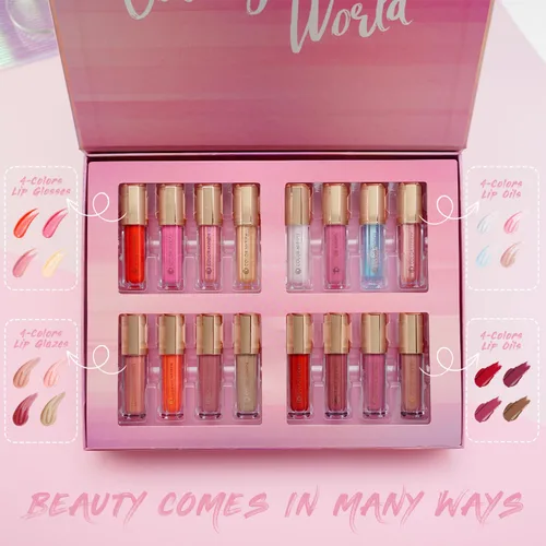 Miniatura 4 de Color Nymph Colección de 16 piezas de brillo labial, brillo labial brillante para mujeres y niñas, set de brillo labial de color duradero con ricos