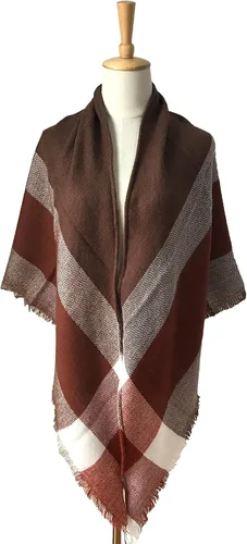 Miniatura 83 de Wander Agio - Bufanda envolvente con diseño a cuadros o triangular para mujer, cálida y larga, de punto, sensación de cachemira, chal