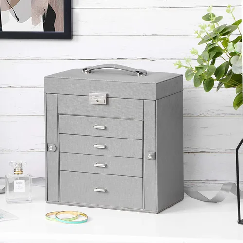 Miniatura 9 de ANWBROAD Joyero con cajones extraíbles para mujer organizador de joyas grande de diferentes maneras para todas tus joyas estuche de joyería