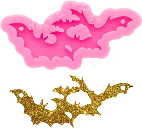 Miniatura 11 de Moldes de resina súper brillantes estilo fantasma de Halloween, molde de silicona epoxi para llavero con agujero, moldes de silicona para hacer