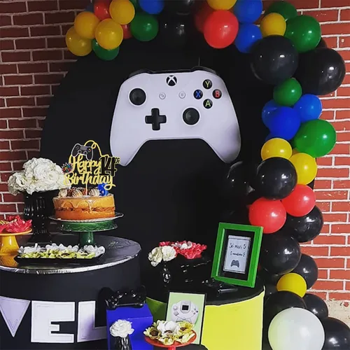 Miniatura 5 de 1 PCS Decoración para Pastel de Videojuegos Feliz Cumpleaños 14 con Purpurina, Palillo Decorativo de Pastel de Videojuegos Game On Controladores