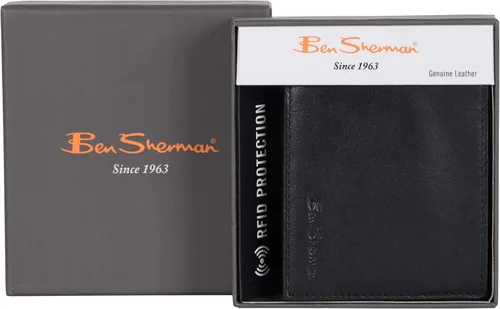 Miniatura 8 de Ben Sherman Men's Manchester Slim Bifold Full-Grain Leather RFID Minimalist Gift Box Wallet