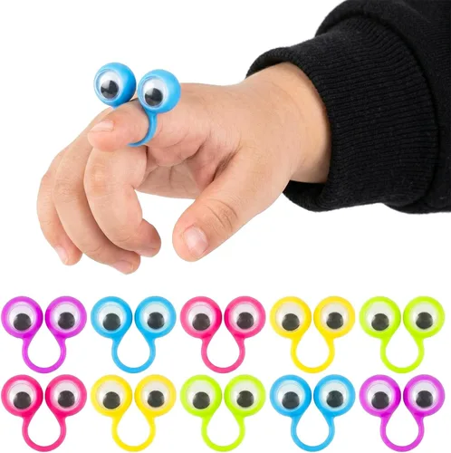 3 Otters Marionetas de dedo para niños pequeños, anillos Googly Eye On para niños, recuerdos de fiesta, premios escolares, bolsas de regalo