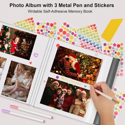 Miniatura 4 de Zesthouse Álbum de fotos grande de 18 pulgadas, autoadhesivo, 60 páginas, álbumes de recortes con página adhesiva con capacidad para fotos de 10 x