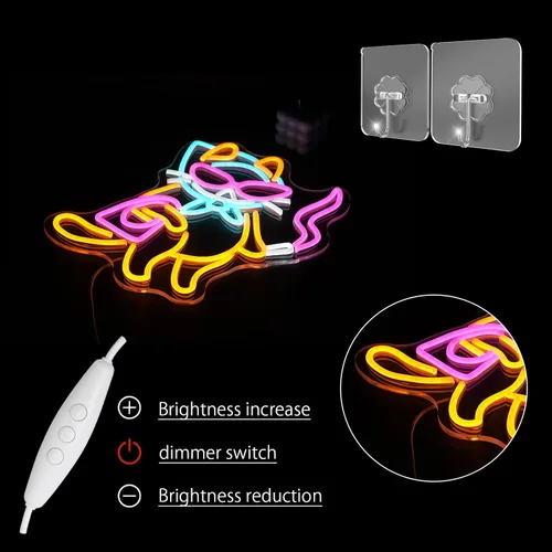 Miniatura 4 de Letrero de neón de gato para decoración de pared, arte de pared de luz de neón de gato genial con interruptor regulable, letrero luminoso LED Cool