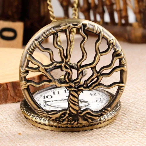 Miniatura 5 de Reloj de bolsillo de cuarzo para hombre, ojos verdes, forma de caja redonda, collar de bolsillo