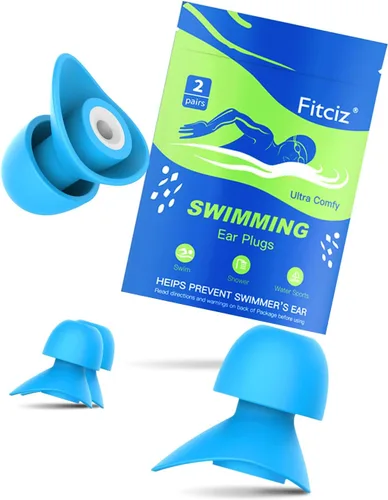Miniatura 14 de Tapones para los oídos de natación para adultos, 2 pares de tapones impermeables para los oídos para nadadores, hombres, mujeres, lavables