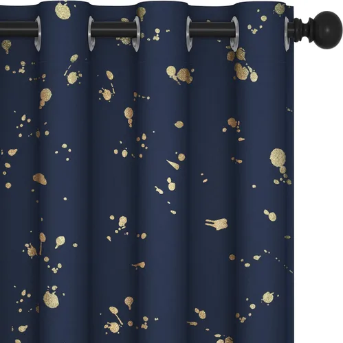 Miniatura 54 de Deconovo Cortinas opacas, 2 paneles, 52 x 72 pulgadas, cortinas con aislamiento térmico para oscurecer la habitación, con ojales para dormitorio