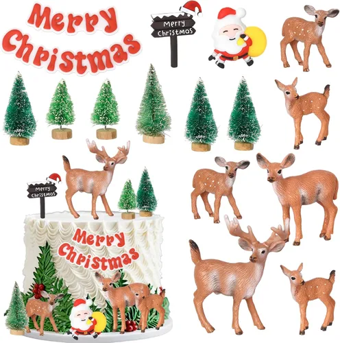 Miniatura 17 de Paquete de 24 Adornos para Cupcakes de Feliz Navidad, Adornos para Cupcakes para Revelación de Género, Adornos para Cupcakes de Árbol de Navidad, 5