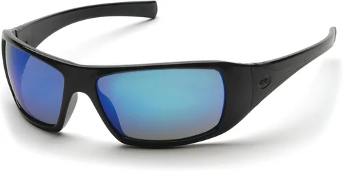 Pyramex Goliath - Gafas de seguridad, marco negro, lente antiniebla transparente Negro marco/Ice Blue Mirror Lens