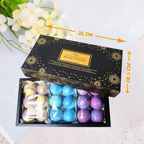 Miniatura 2 de Juego de bombas de baño de aromaterapia para mujeres y hombres. Caja de regalo de bombas de baño de aceite esencial curativo con 18 bombas de baño