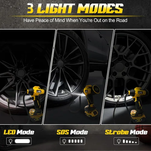Miniatura 5 de Inflador de neumáticos, compresor de aire portátil para DeWalt 20v Max Battery Power, bomba de aire eléctrica portátil inalámbrica de 160 PSI