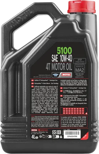 Miniatura 2 de Motul 5100 4T 10W40 - Aceite de motocicleta de alto rendimiento Technosynthese® con tecnología de éster - 4L 10W x 40L
