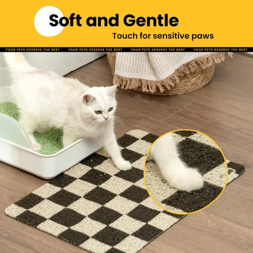 Miniatura 4 de Conlun Alfombrilla para Arena de Gatos Alfombrilla Atrapa Arena, Alfombrilla Premium Duradera de PVC Linda para Caja de Arena de Gatos