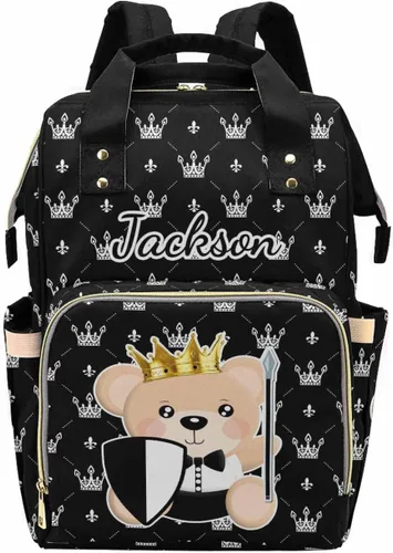 Miniatura 48 de Mochila personalizada para pañales con nombre, mochila grande multifuncional personalizada para pañales de gran capacidad, bolsa de mamá para nueva