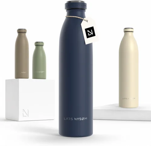 Miniatura 60 de LARS NYSØM Botella de agua XL de acero inoxidable aislada 12oz 17oz 25oz 34oz 51oz Botella térmica aislada para bebidas calientes y frías Azul