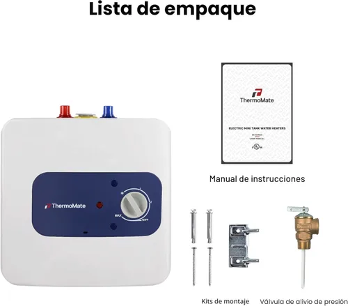 Miniatura 8 de Calentador de Agua Eléctrico de Tanque Mini Certificado UL, ThermoMate 2.5 Galones Calentador de Agua Pequeño Bajo el Fregadero para Punto de Uso