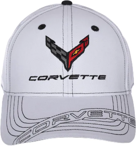 Miniatura 5 de JH DESIGN GROUP Men's Chevy Corvette C8 Logo Cap Adjustable Black Hat