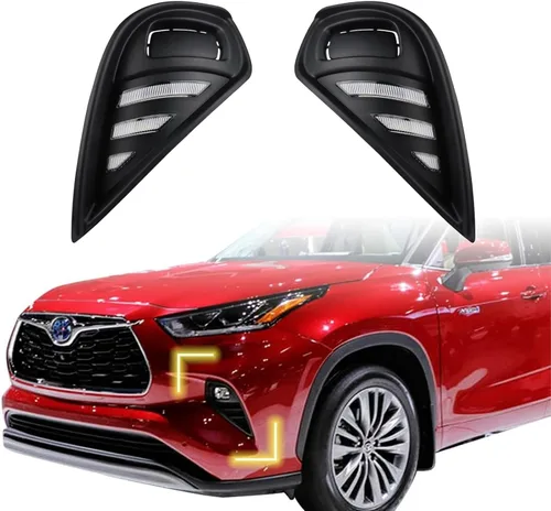 Miniatura 8 de GeeGee Conjunto de luz antiniebla de parachoques trasero LED de lente roja, compatible con Toyota Highlander 2015-2018, funciona como lámpara