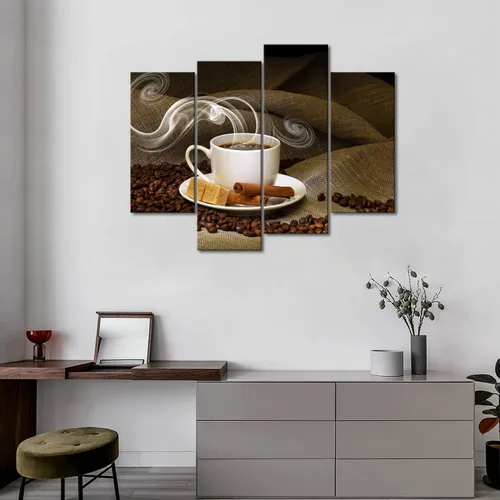 Miniatura 3 de Arte de pared de café y grano de café para cocina, cuadros impresos en lienzo, alimentos, la imagen para decoración moderna del hogar