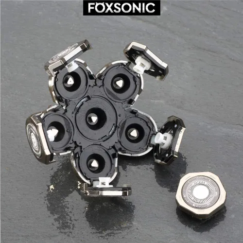 Miniatura 7 de Silvery - Cabezal de repuesto para afeitadora eléctrica para hombre, cabeza de repuesto de 6 cuchillas de repuesto para afeitadora calva Tono plata