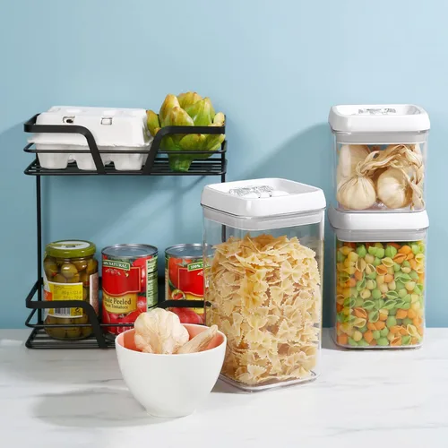 Miniatura 9 de Felli Flip Tite Contenedor de almacenamiento de alimentos de 5 pulgadas, grande, juego de 5 unidades + etiqueta sin residuos, tapa hermética