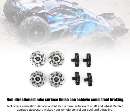Miniatura 4 de Disco de freno a control remoto, aleación de aluminio, ligero, duradero, rotor de freno a escala 1/7 para carreras de deriva desierto Offroad RC